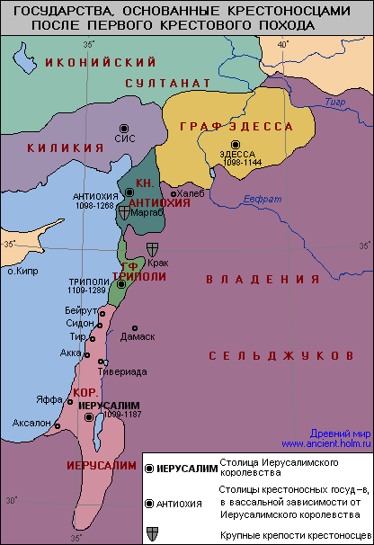 Государства, основанные крестоносцами после первого крестового похода